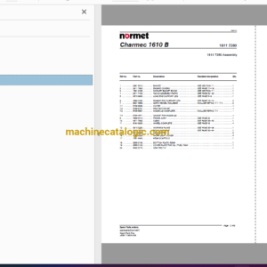 Normet Charmec 1610B Spare Parts Manual