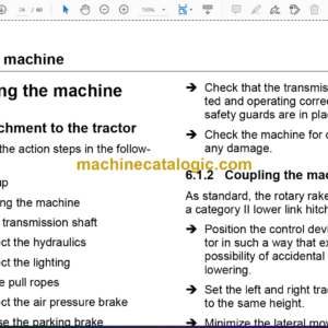 Fendt 12545 Former Rotary Rake Operator’s Manual