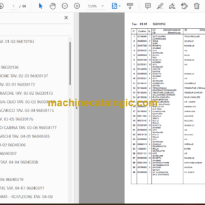 Messersi M28U Mini Excavator Spare Parts Catalog