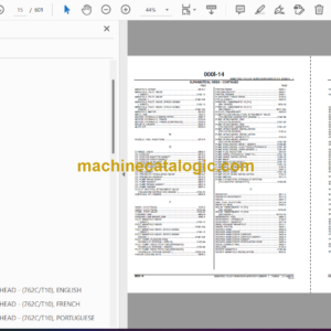 John Deere 608B, 703G (005014-) Feller Buncher Harvester Parts Catalog (PC9253)