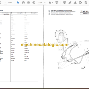 Messersi M18BE Mini Excavator Spare Parts Catalog