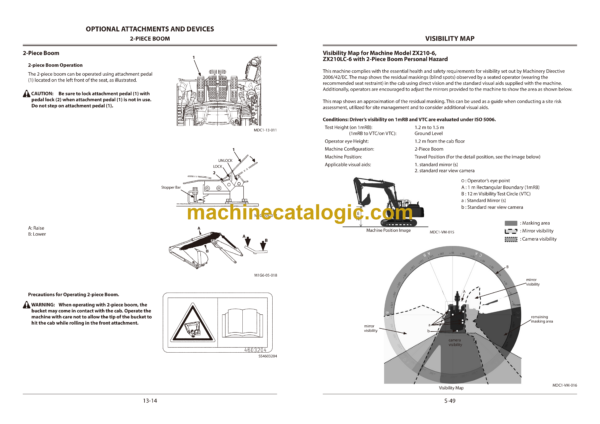 Hitachi ZX120-6 ZX160-6 ZX200-6 ZX240-6 ZX300-6 ZX330-6 class Hydraulic Excavator Lifting Capacities (ENMDC1-EN2-1 to ENMDC1-EN2-7) - Image 4