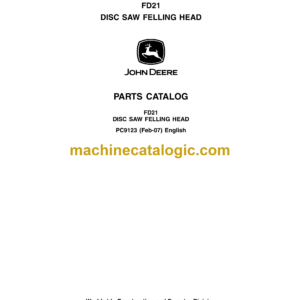 John Deere FD21 Disc Saw Feeling Head Parts Catalog (PC9123)