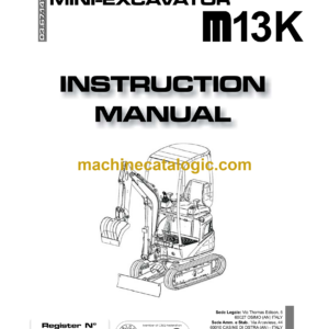 Messersi M13K Mini Excavator Instruction Manual