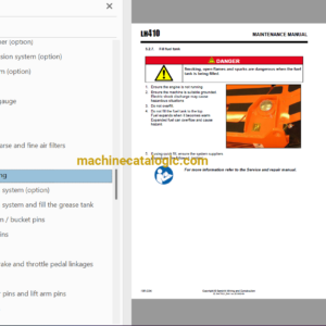 Sandvik Mining Loader LH410 # 422 (L010D547) Operator & Maintenance Manual