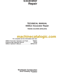 John Deere 450DLC Excavator Repair Technical Manual (TM2362)