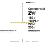 Hitachi ZW180-7,ZW180PL-7,ZW220-7,ZW250-7 Wheel Loader Operator's Manual (ENMNUD-3-1)