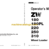Hitachi ZW180,ZW180PL,ZW220,ZW250,ZW310 Wheel Loader Operator's Manual (EM4GF-3-1 to EM4GF-3-6)