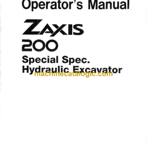 Hitachi ZX200 Hydraulic Excavator Operator's Manual (EM1GR-1-1)