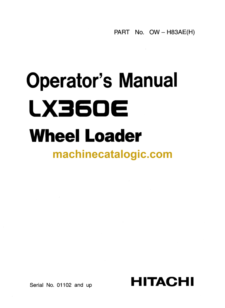 Hitachi LX360E Wheel Loader Operator's Manual (OW-H83AEH)