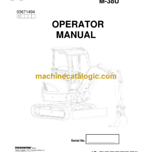 Messersi M28U, M38U Mini Excavator Operator Manual