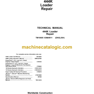 John Deere 444K Loader Repair Technical Manual (TM10685)