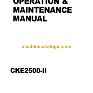 Kobelco CKE2500-2 Crawler Crane Operation & Maintenance Manual (S2JD10015ZE07)