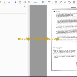 Hitachi EX90 Excavator Operator’s Manual (EM11C-1-1, EM11C-1-4, EM11C-1-5)