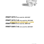 Fendt 5270C, 5270C AL, 6300C, 6300C AL Combine Harvesting Operator's Manual