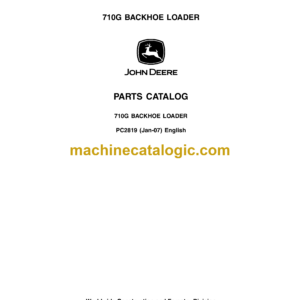 John Deere 710G Backhoe Loader Parts Catalog (PC2819)