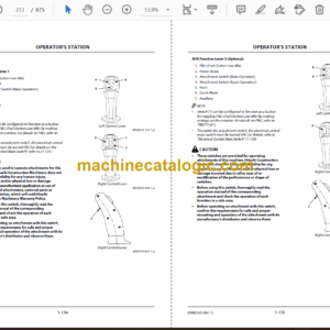 Hitachi ZX130-7H,ZX160LC-7H,ZX190LC-7H,ZX210LC-7H,ZX250LC-7H,ZX300LC-7H,ZX350LC-7H Hydraulic Excavator Operator’s Manual (ENMDHD-NA1-3)