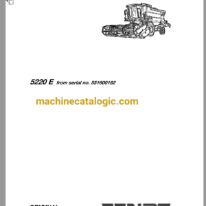 Fendt 5220 E Combine Harvesting Operator's Manual (from 551600182)