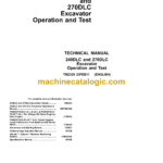 aJohn Deere 240DLC, 270DLC Excavator Operation and Test Technical Manual (TM2320)