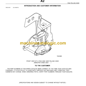 John Deere FD45 Feeling Head Parts Catalog (PC9304)