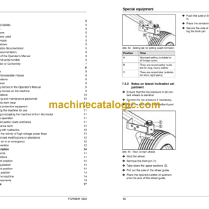 Fendt 1603 Former Rotary Rake Operator’s Manual