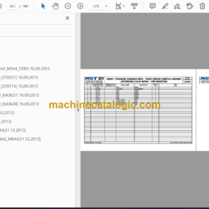 MST M642, M644 TIER3 Backhoe Loader Spare Parts Catalogue (EN-TR)