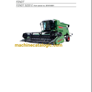 Fendt 5220 E Combine Harvesting Operator's Manual (SN 551610001)