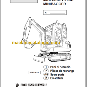 Messersi M18BE Mini Excavator Spare Parts Catalog