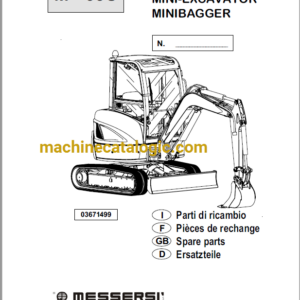 Messersi M38U Mini Excavator Spare Parts Catalog