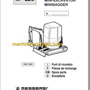 Messersi M22U Mini Excavator Spare Parts Catalog