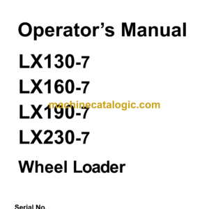 Hitachi LX130,LX160,LX190,LX230-7 Wheel Loader Operator's Manual (OW-655BE(H))