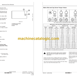 John Deere 850DLC Excavator Repair Technical Manual (TM10011)