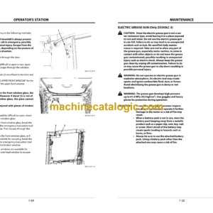 Hitachi ZX120-3,ZX160LC-3,ZX200LC-3,ZX240LC-3,ZX270LC-3,ZX350LC-3 Hydraulic Excavator Operator’s Manual (EM1U1-NA3-1, EM1U1-NA3-2)