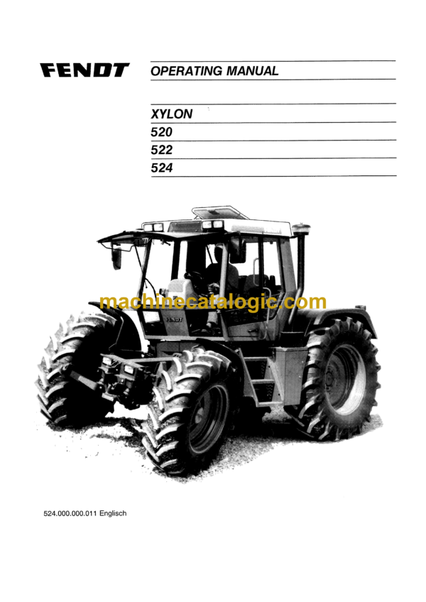 Fendt 520, 522, 524 Xylon Tractor Operator's Manual