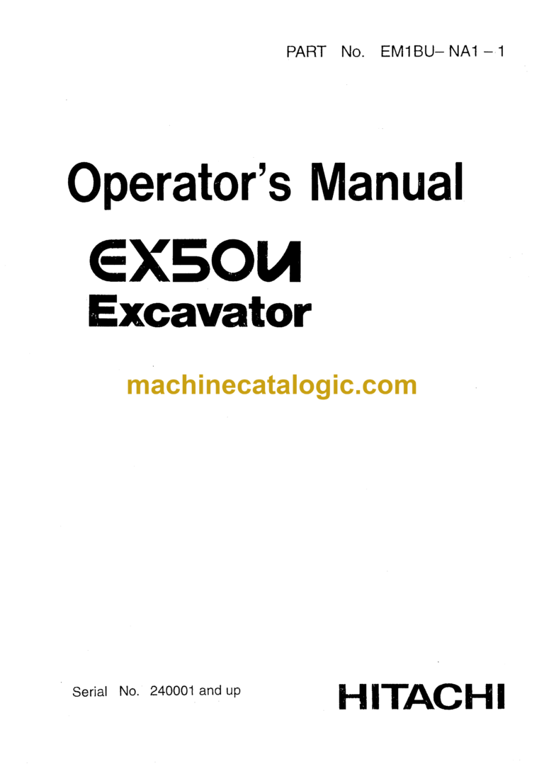Hitachi EX50U Excavator Operator's Manual (EM1BU-NA1-1)