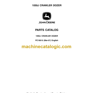 John Deere 1050J Crawler Dozer Parts Catalog (PC10010)