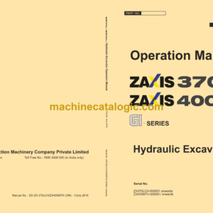 Hitachi ZAXIS3 70LCH, ZAXIS 400MTH GI Series Hydraulic Excavator Operation Manual