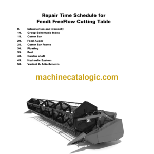 Fendt FreeFlow Cutting Table Repair Time Schedule Fendt FreeFlow Cutting Table Index: