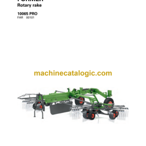 Fendt 10065 Pro Former Rotary Rake Operator's Manual