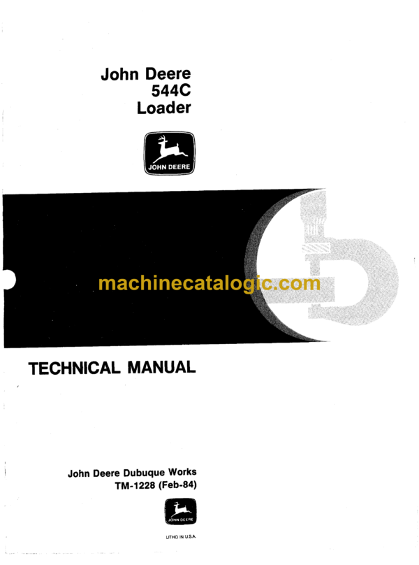 John Deere 544C Loader Technical Manual (TM1228)