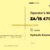 Hitachi Zaxis 470H Gi Series Hydraulic Excavator Operator's Manual (S01EQ0110395)