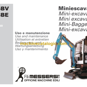 Messersi M16BV, M18BE Mini Excavator Maintenance Manual