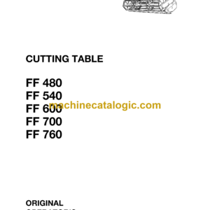 Fendt FF480, FF540, FF600, FF700, FF760 Cutting Table Operator's Manual