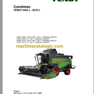 Fendt 5255L, 6275L Combines Harvesting Operator's Manual (327307018)