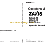 Hitachi ZX135US-5A,ZX225US-5A,ZX225USLC-5A Hydraulic Excavator Operator's Manual (ENMDAY-1-1, ENMDAY-1-2)