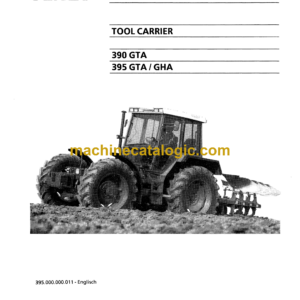 Fendt 390 GTA, 395 GTA, 395 GHA Tractor Tool Carrier Operator's Manual