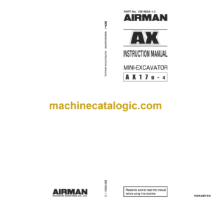 Hitachi AX17u-4 Mini Excavator Instruction Manual (EM1MSA-1-3)