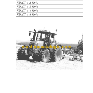 Fendt 411, 412, 413, 414, 415 Vario Tractor Operator's Manual