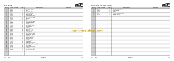 Bell B26B 6X6 ADT Articulated Dump Truck Parts Manual (870177) - Image 3