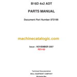 Bell B16D 4x2 ADT Articulated Dump Truck Parts Manual (872199)